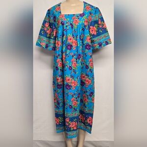 Saybury L Nightgown Housedress Muumuu Pullover 100% Cotton India